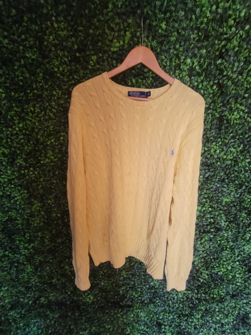 Polo by Ralph Lauren Sunny Yellow Cable Knit Crewneck